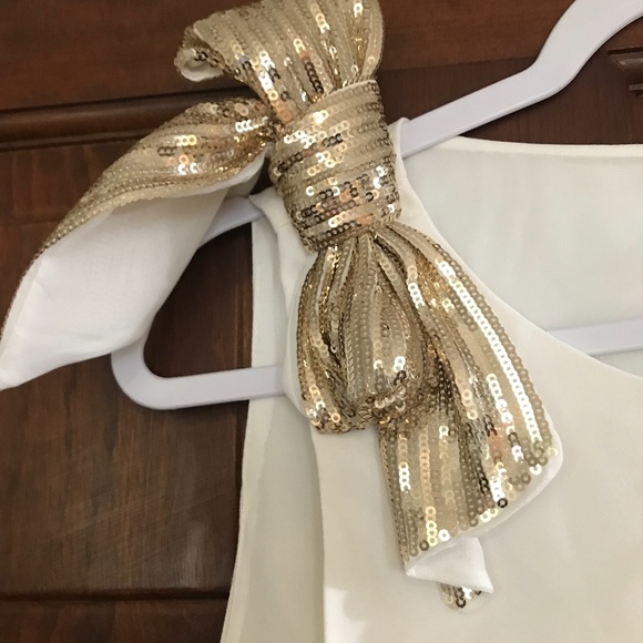 J. Crew Tank with Gold Sequin Bow. NWT. Sz 10 - Picture 2 of 5